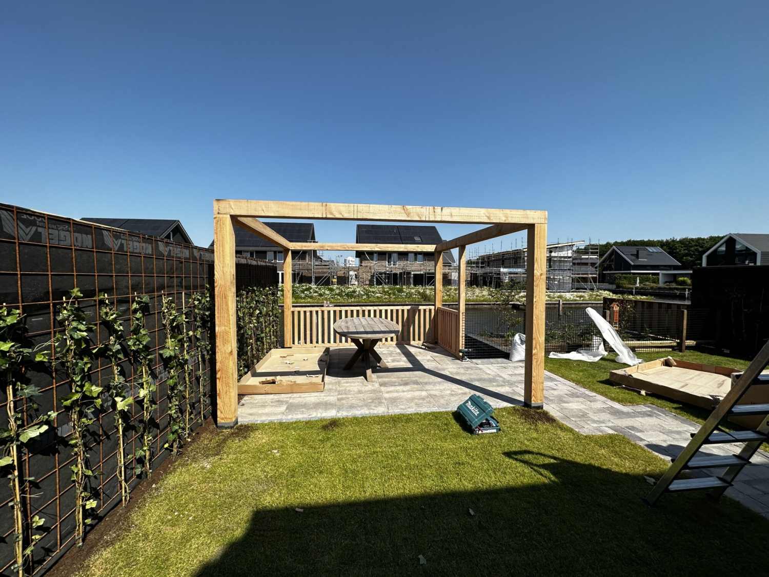Houten pergola op maat in Groningen