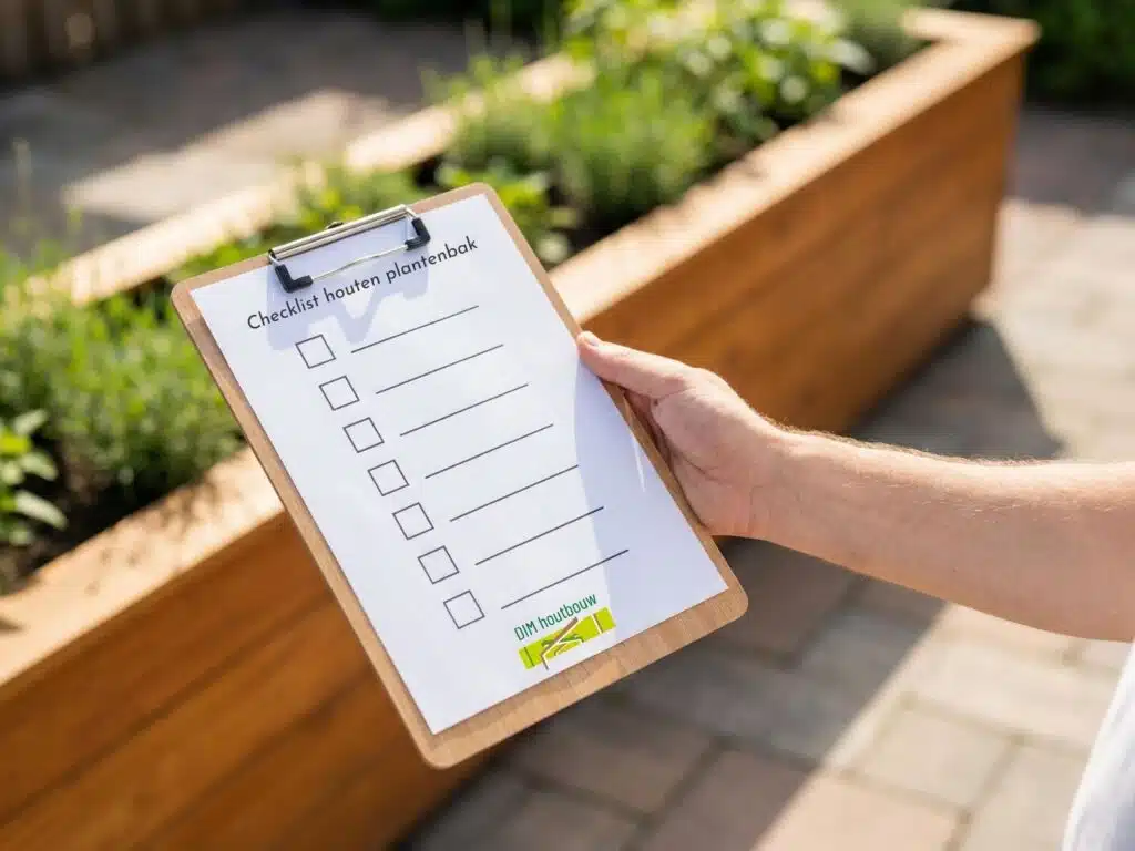 Controlelijst voor houten plantenbakken bij plaatsing en onderhoud
