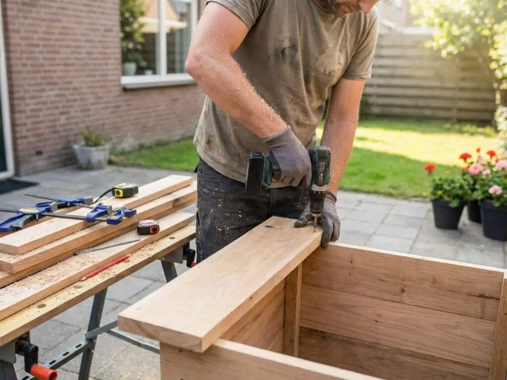 Houten plantenbakken zelf bouwen stap voor stap